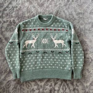 Oysho Green Reindeer Sweater